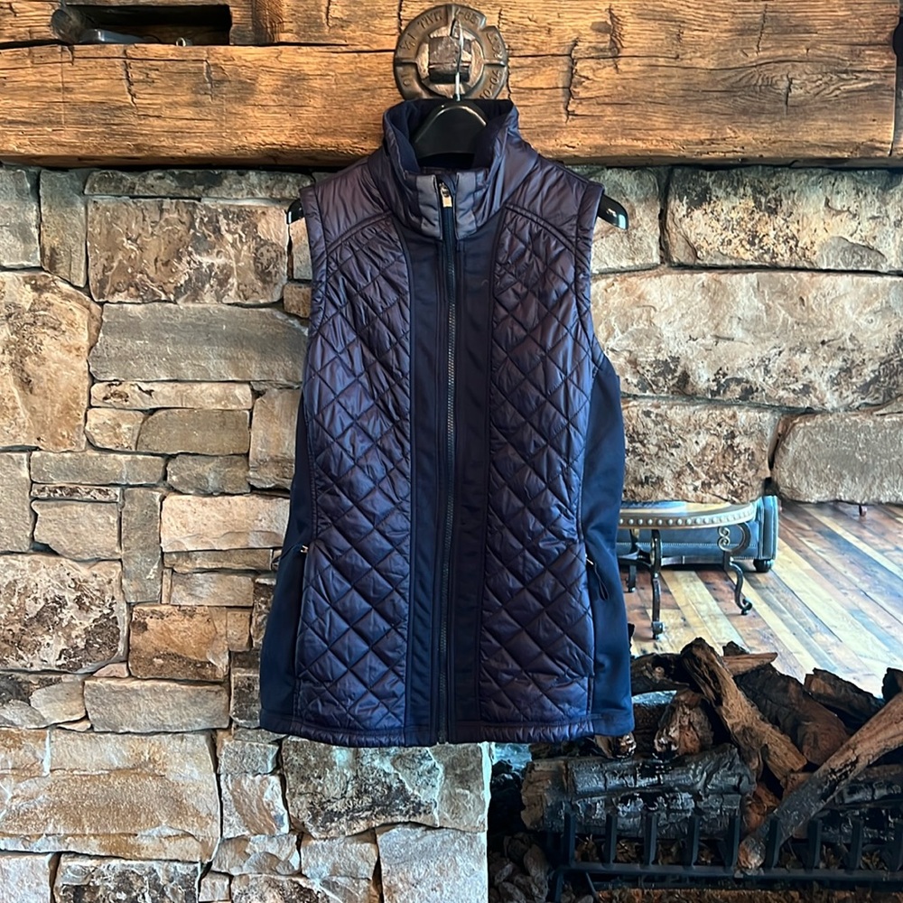 Navy blue full zip vest
